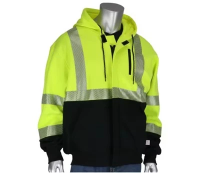 Hi-viz pracovní bunda s kapucí